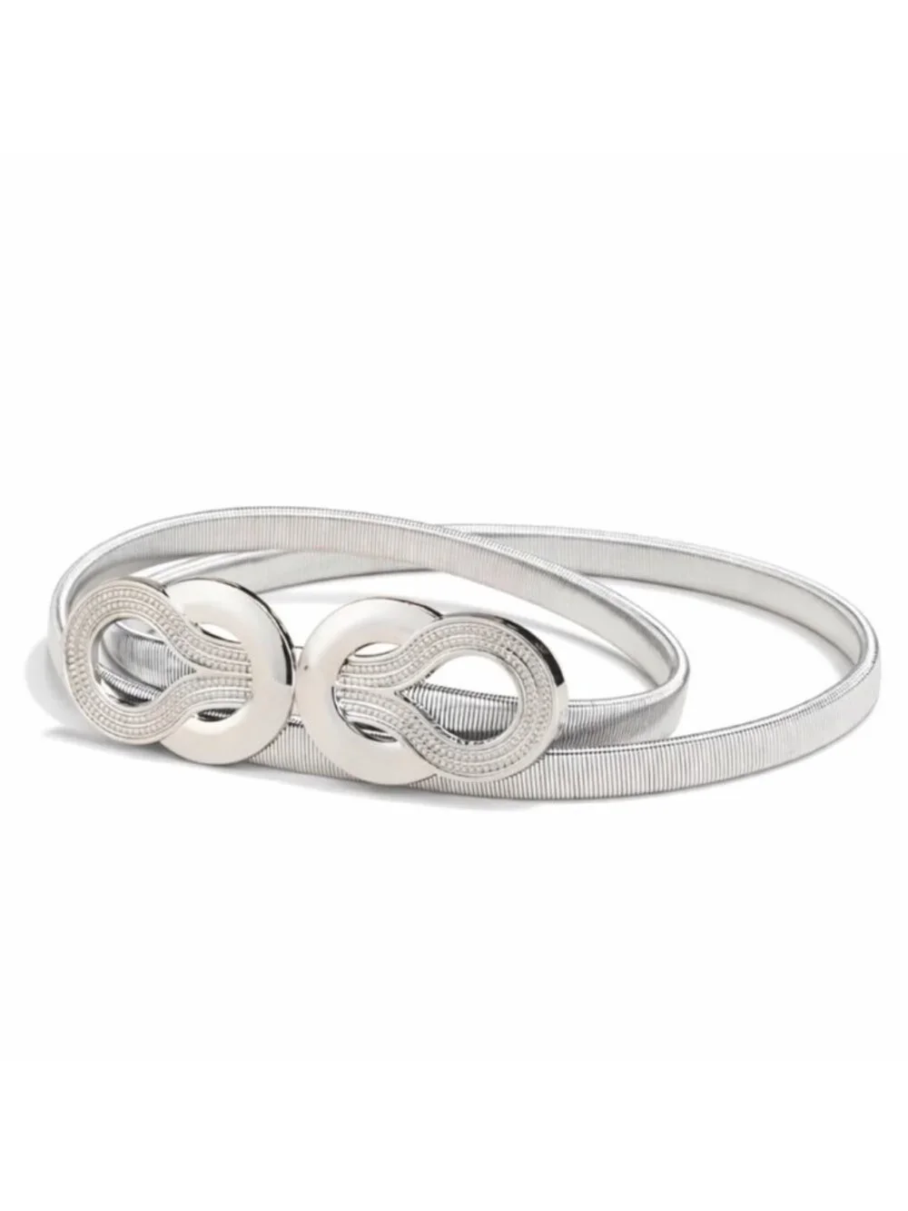 New! Silver Stretch Belt (One Size) NWOT